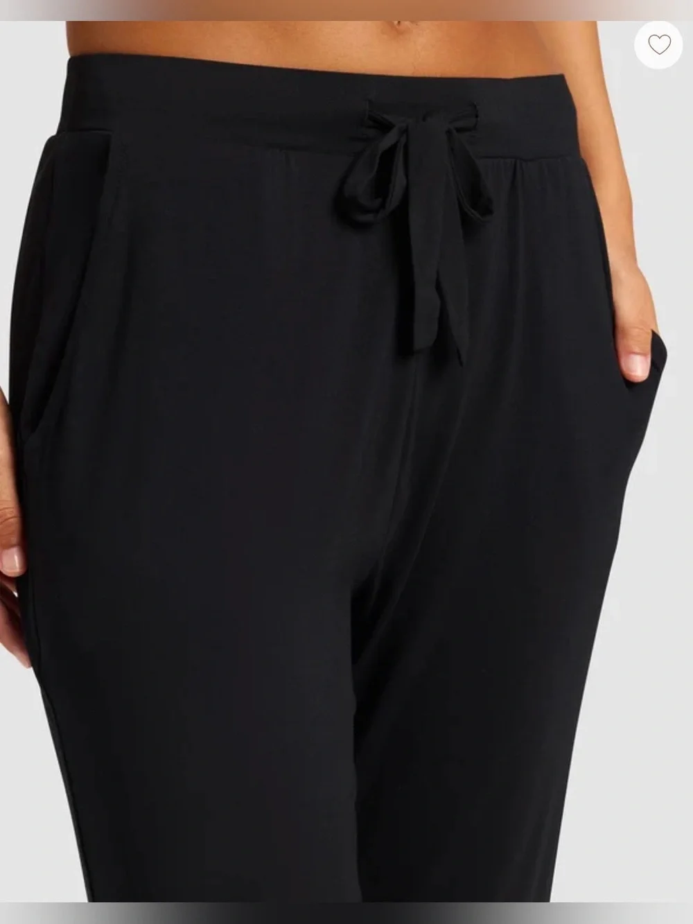 Cozy Earth Women's Bamboo Stretch-Knit Tapered Pant Black Small NWT